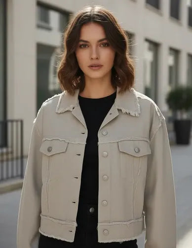 Campera De Gabardina Desflecada Modelo Amplio Beige 42 Lisa