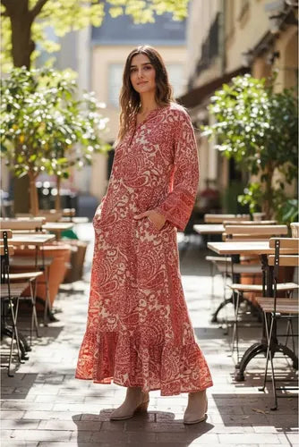 Vestido Largo De Seda Hindú Amplio Mod. 79