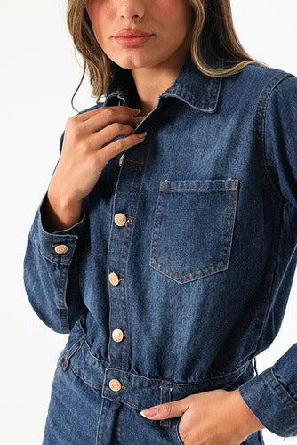 Mono Enterito Jean Corto Denim Rígido