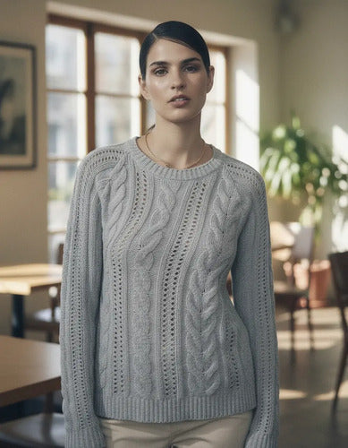 Sweater Chenille Tejido Ochos Calidad! Beige Ochos Único