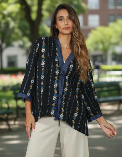 Saco Chaqueta Kimono Estampado Modelo Amplio