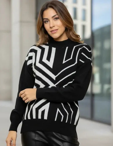Sweater Pullover Tejido  Geometrico