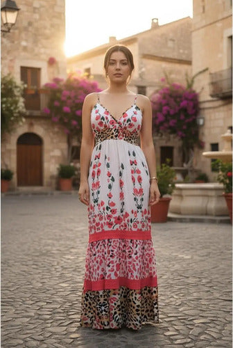 Vestido Solero Largo Sirena Importado Estampado Boho  India