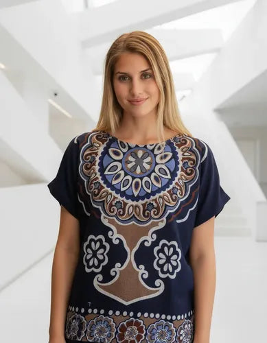 Remera Blusa Importada Estampada Lanilla Mandalas