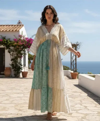 Vestido Largo De India Con Lurex