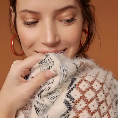 Ponchos Ruanas Sweaters Tejidos  Amplios  Rosa Tejido L
