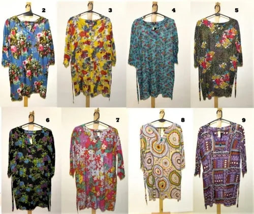 Blusa Camisa Túnica Importada Estampada Playa India