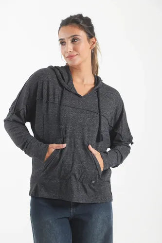 Buzo Liviano Modelo Grande Oversize Único Gris Oscuro Lisa