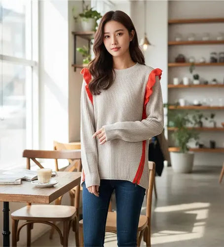 Sweater Con Volados Y Cierres
