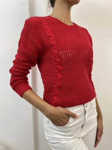 Sweater Tejido Calado Importado