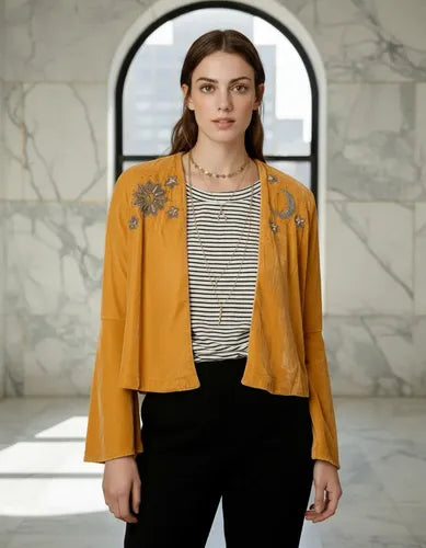 Chaqueta Saco Bordado Importado India Velvet Boho Oxford