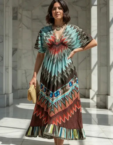 Vestido  Largo Importado  Boho Estampado