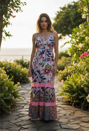 Vestido Solero Largo Sirena Importado Estampado Boho  India