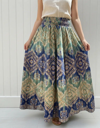 Pollera De Seda Hindú Evasé