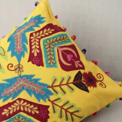 Funda De Almohadón Bordada Importada India 45 X 45