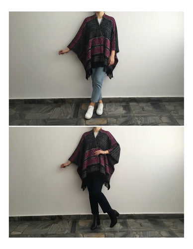 Poncho Saco Ruana Amplio Tejido Xxxl Pelo De Mono