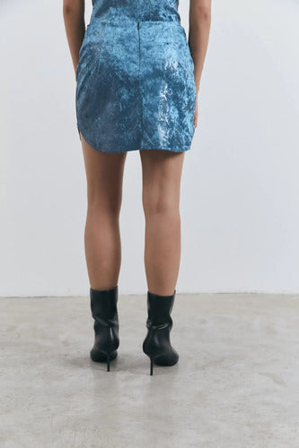 Falda Mini Pollera + Blusa  (conjunto) De Reptil Gamuzado