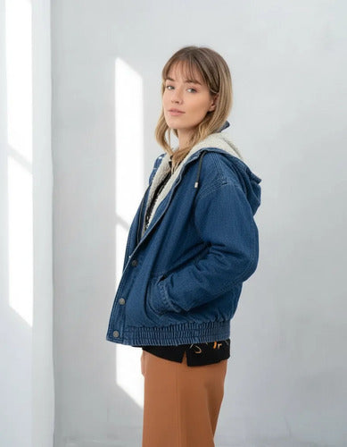 Campera De Jean Con Piel Importada
