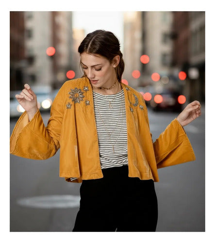 Chaqueta Saco Bordado Importado India Velvet Boho Oxford
