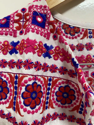 Kimono Chaleco Bordado Hindú Blanco Único