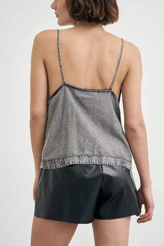 Top Musculosa Denim Jean