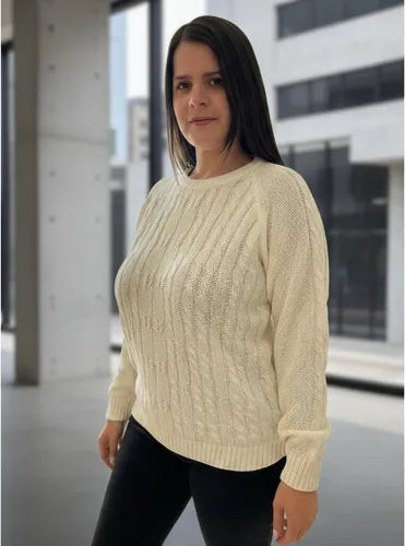 Sweater Tejido Amplio Liso Ochos