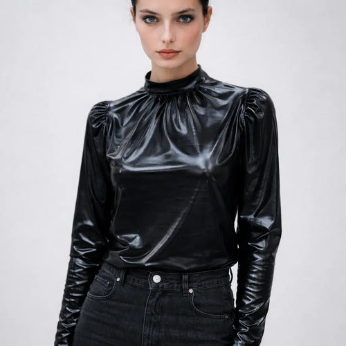 Blusa Manga Larga De Fiesta Noche Metalizada