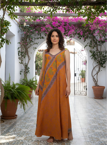 Vestido Solero Seda Hindu  Modelo Amplio