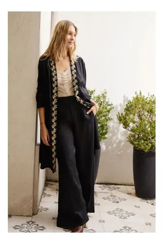Kimono Bordado De India Modelo Amplio Xxl