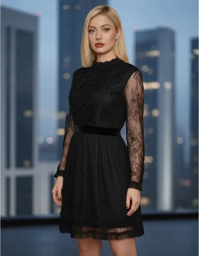 Vestido Fiesta Noche Importado Negro