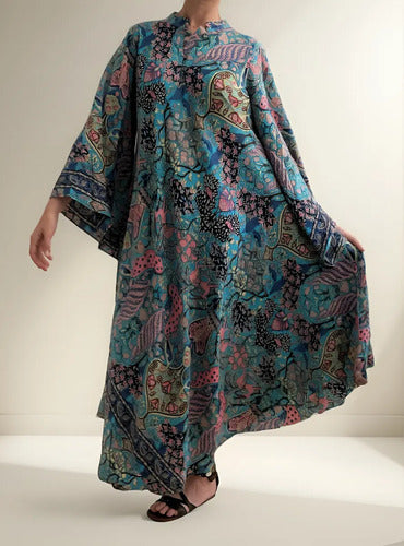 Vestido Mangas Oxford Importado Seda Hindú