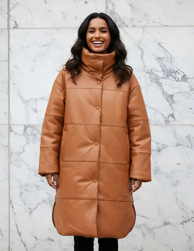 Tapado Campera Puffer Eco Cuero Talle Grande  Hasta 3xl