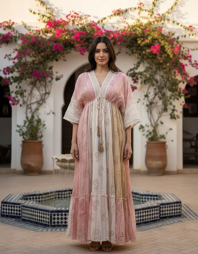 Vestido Largo De India Con Lurex