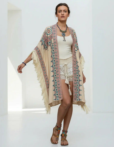 Kimono Saco Bordado Importado Grande Xxxl