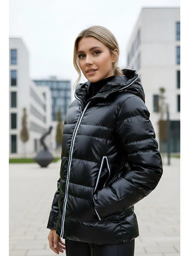 Campera  De Abrigo Puffer Importada (cod. 18) Negro Xxl Liso