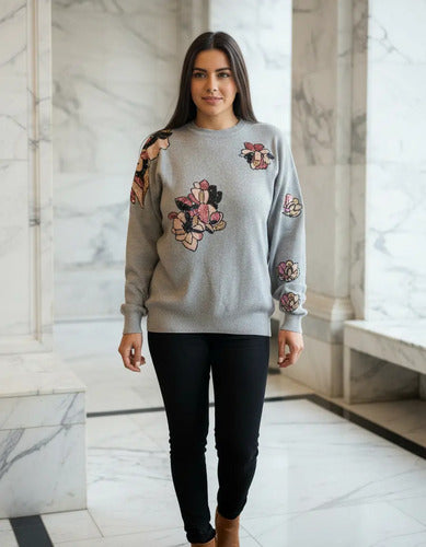 Sweater Bordado Importado Lentejuelas Paillettes Cod. 365