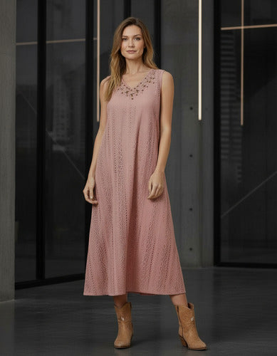 Vestido Sin Mangas Largo Con Forro Boho
