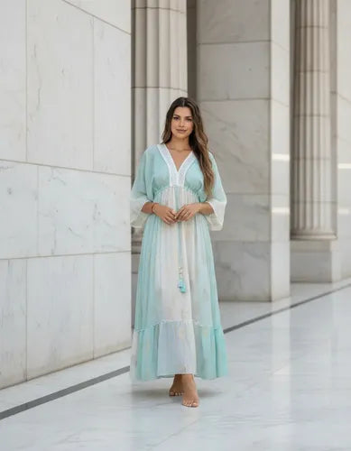 Vestido Largo De India Con Lurex