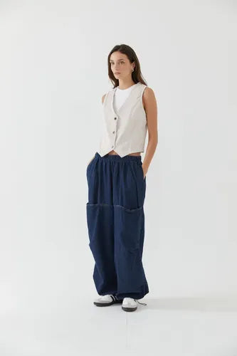 Chaleco De Corderoy De Mujer Negro Lisa Xxl